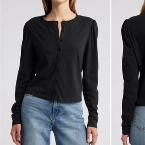 PAIGE Caliban Top - long sleeve cotton button placket size medium